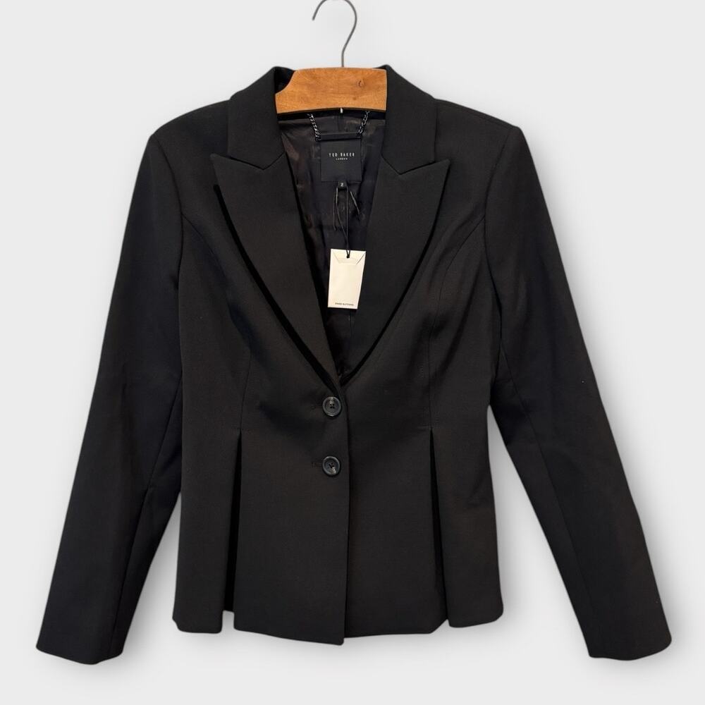 TED BAKER Philiya Two-Button Peplum Blazer Jacket Size 2